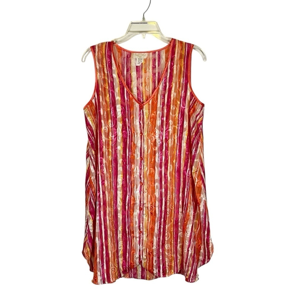 Inner Most Sheer Lounge Slip Top M Vintage Striped Tunic Cover Up Beach